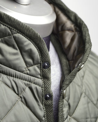 Lavenham Mickfield Diamond Quilted Collared Gilet Olive  2