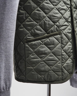 Lavenham Mickfield Diamond Quilted Collared Gilet Olive  4