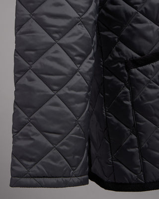 Lavenham Denham Snap Front Diamond Quilted 100G Wadded Hybrid Coat Black 17 2544