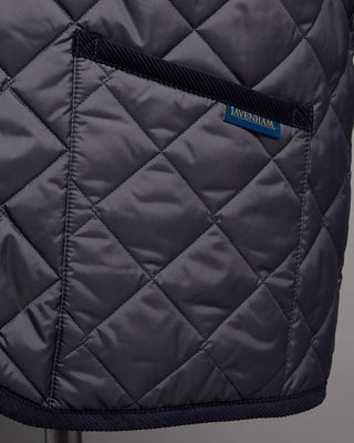 Lavenham Mickfield Stand Collar Diamond Quilted 100G Wadded Vest Navy 7 2537