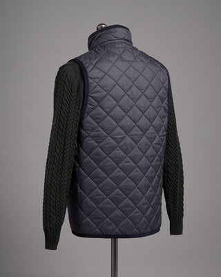 Lavenham Mickfield Stand Collar Diamond Quilted 100G Wadded Vest Navy 9 2541