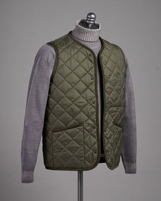 Lavenham Thornham Diamond Quilted 100G Wadded Vest Olive 12 2525