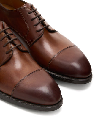 Magnanni Harlan Leather Blucher Cap Toe Dress Shoes Tobacco 10 11411