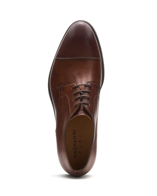 Magnanni Harlan Leather Blucher Cap Toe Dress Shoes Tobacco 6 11385