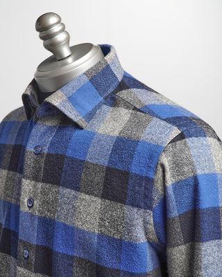 Blazer For Men by Royal Shirt Mammoth Flannel Cotton Buffalo Check Shirt Blue  3