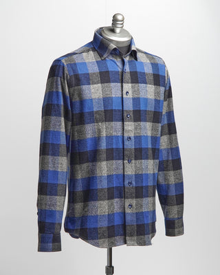 Blazer For Men by Royal Shirt Mammoth Flannel Cotton Buffalo Check Shirt Blue  6