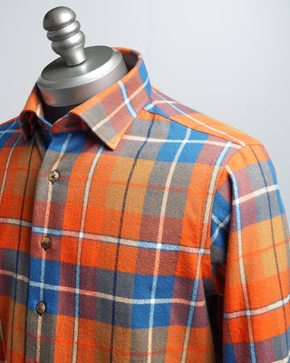 Blazer For Men by Royal Shirt Mammoth Flannel Cotton Check Shirt Orange  2