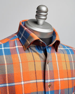 Blazer For Men by Royal Shirt Mammoth Flannel Cotton Check Shirt Orange  4