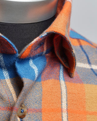 Blazer For Men by Royal Shirt Mammoth Flannel Cotton Check Shirt Orange  5