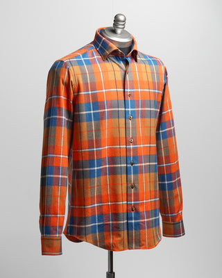 Blazer For Men by Royal Shirt Mammoth Flannel Cotton Check Shirt Orange  6