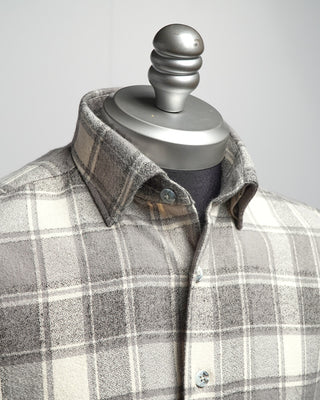 Blazer For Men by Royal Shirt Mammoth Flannel Cotton Check Shirt Grey  4