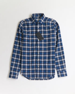 Blazer x Royal Shirt Mammoth Flannel Gradient Plaid Crepe Flannel Shirt Blue 438