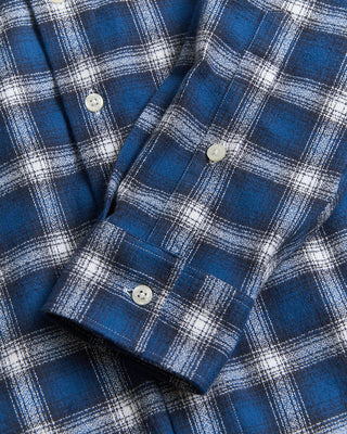 Blazer x Royal Shirt Mammoth Flannel Gradient Plaid Crepe Flannel Shirt Blue 440