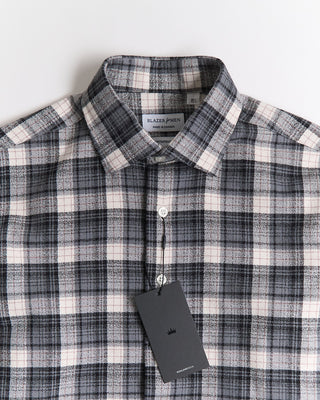Blazer x Royal Shirt Mammoth Flannel Plaid Crepe Flannel Shirt Black  Off White 423
