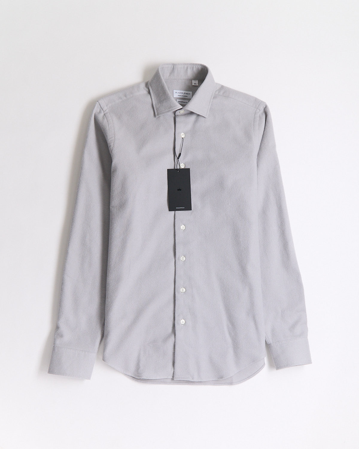 Blazer x Royal Shirt 2 Ply Lofty Grey Solid Flannel Shirt blazerformen Blazer For Men