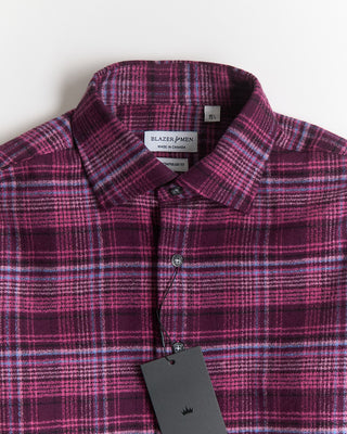 Blazer x Royal Shirt Mammoth Flannel Aubergine Plaid Crepe Flannel Shirt Purple 431