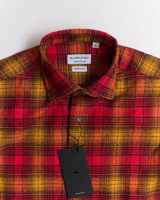 Blazer x Royal Shirt Mammoth Flannel Cayenne Plaid Crepe Flannel Shirt Orange 468