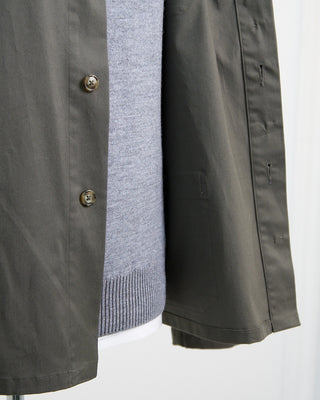 Blazer For Men by Royal Shirt Japanese Supima Cotton Stretch Shirt Jacket Olive  4