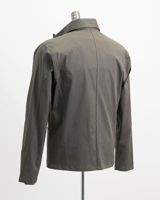 Blazer For Men by Royal Shirt Japanese Supima Cotton Stretch Shirt Jacket Olive  5