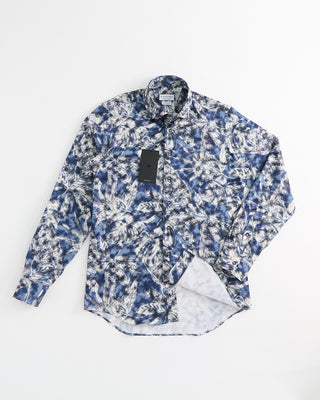 Blazer x Royal Shirt Tropical Burnout Long Sleeve Cotton Shirt Blue 