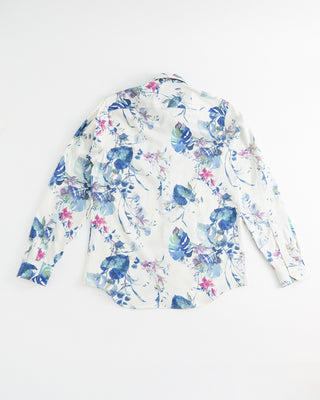Blazer x Royal Shirt Bold Mulberry Pattern Watercolour Long Sleeve Cotton Shirt Off White  4
