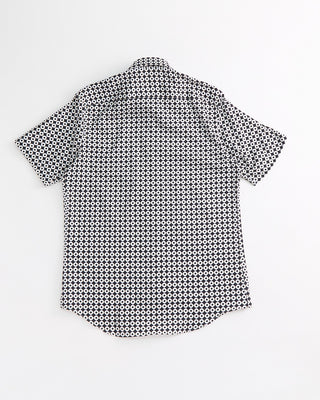 Blazer x Royal Shirt Circular Geometric Print Cotton Short Sleeve Shirt Black  Brown  4