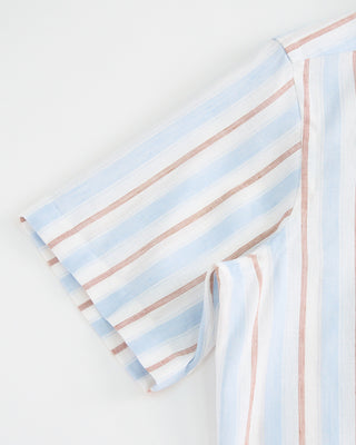 Blazer x Royal Shirt Soft Bold Stripe Tropical Cotton Short Sleeve Shirt White  2