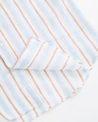 Blazer x Royal Shirt Soft Bold Stripe Tropical Cotton Short Sleeve Shirt White  3