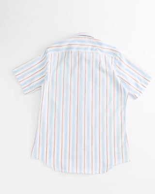 Blazer x Royal Shirt Soft Bold Stripe Tropical Cotton Short Sleeve Shirt White  4
