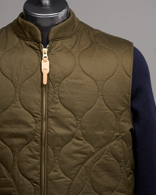 Manifattura Ceccarelli 7918 Dk Quilted Vest Olive 2