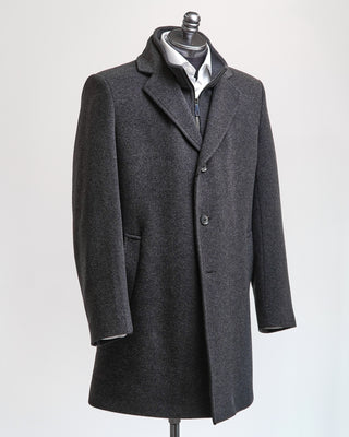 HiSo Charcoal Wool  Cashmere Hybrid Topcoat Charcoal  7