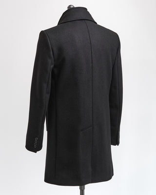 HiSo Black Wool  Cashmere Hybrid Topcoat Black 