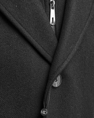 HiSo Black Wool  Cashmere Hybrid Topcoat Black  3