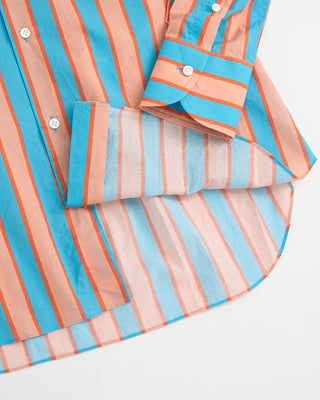 Giglio Bold Stripe Shirt Turquoise 1 2
