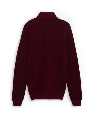 Fedeli 100% Merino Wool Quarter Zip Sweater Berry 14 4901