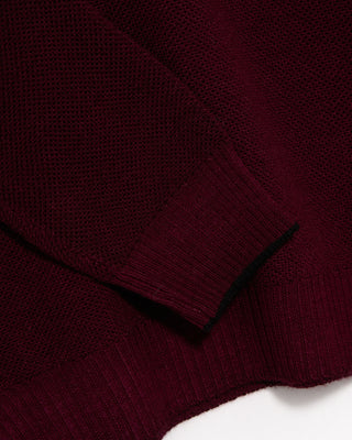 Fedeli 100% Merino Wool Quarter Zip Sweater Berry 4899