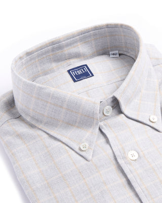 Fedeli Ultrasoft Flannel Button Down Shirt Light Blue 1 4291