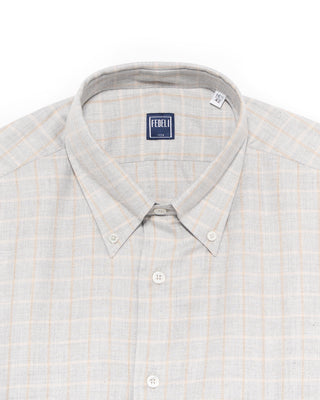 Fedeli Ultrasoft Flannel Button Down Shirt Light Blue 7 4727