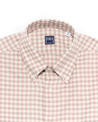 Fedeli Ultrasoft Flannel Button Down Shirt Pink 211 4719