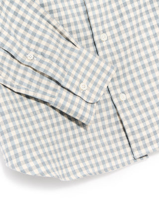 Fedeli Ultrasoft Flannel Button Down Shirt Blue 8 4730
