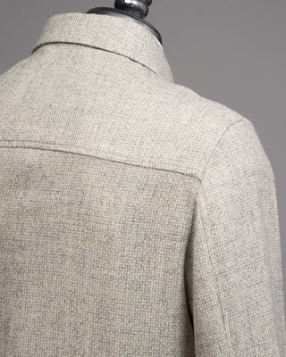 Fedeli Alpaca Wool Chester Shirt Jacket Heather Grey 7 5303