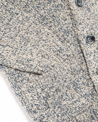 Fedeli 100% Cashmere Marled Shawl Cardigan Light Blue 13 4930