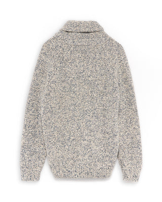 Fedeli 100% Cashmere Marled Shawl Cardigan Light Blue 23 4934