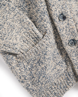 Fedeli 100% Cashmere Marled Shawl Cardigan Light Blue 7 6637