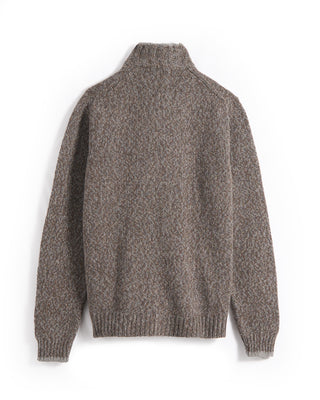 VA0950 Fedeli Baby Alpaca Melange Full Zip Cardigan Grey  Tan 9 6628