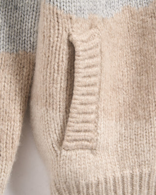 Fedeli The Baitone 100% Cashmere Slopes Intarsia Cardigan Light Blue 17 5552