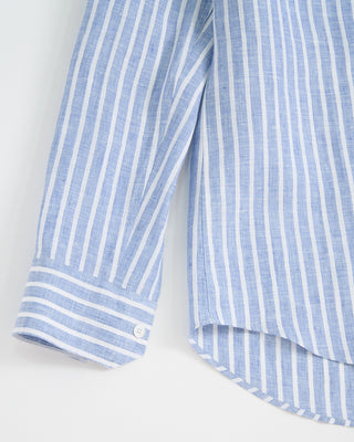 Fedeli Striped Linen Shirt Light Blue 1 2