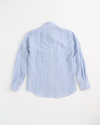 Fedeli Striped Linen Shirt Light Blue 1 4