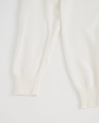 Fedeli Argentina Honeycomb Knit Crewneck Sweater White 1 1