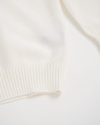 Fedeli Argentina Honeycomb Knit Crewneck Sweater White 1 3